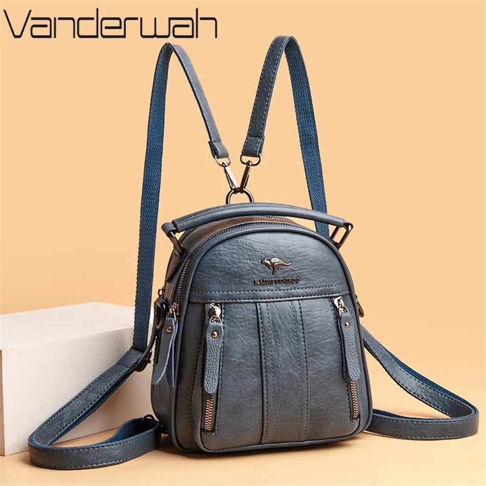 Mini Backpack Women - 4'ü 1 Arada Deri Sırt Çantaları