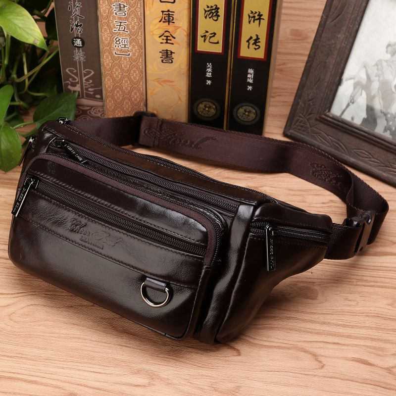 Saddle Bag Leather - Erkekler Bel Fanny Çanta Sling Göğüs