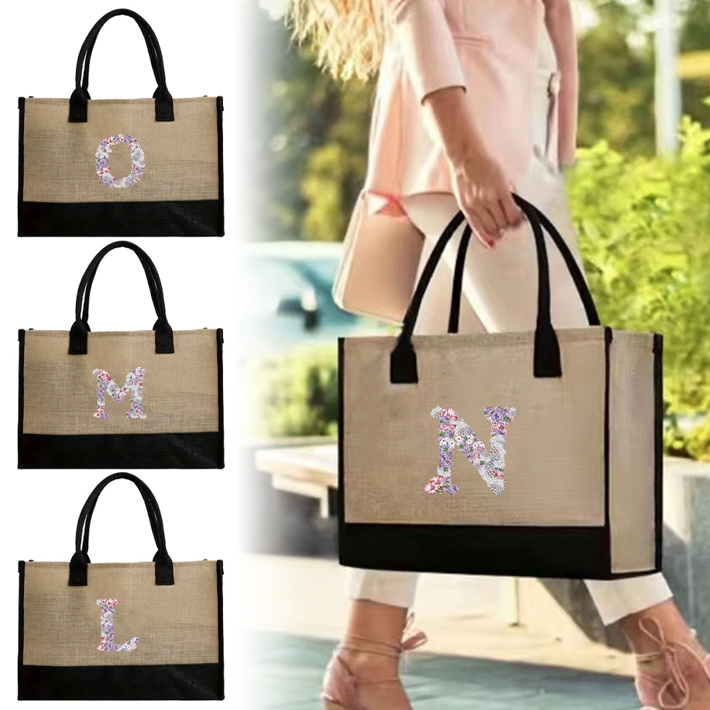 Women Bags Jute - Jüt Alışveriş Çantası Bayanlar Plaj Seyahat