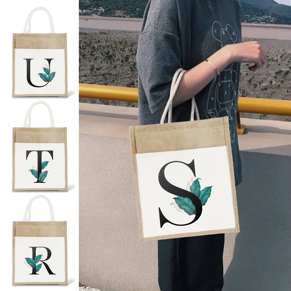 Women Bags Jute - Çuval Bezi Jüt Tote Çanta Vintage