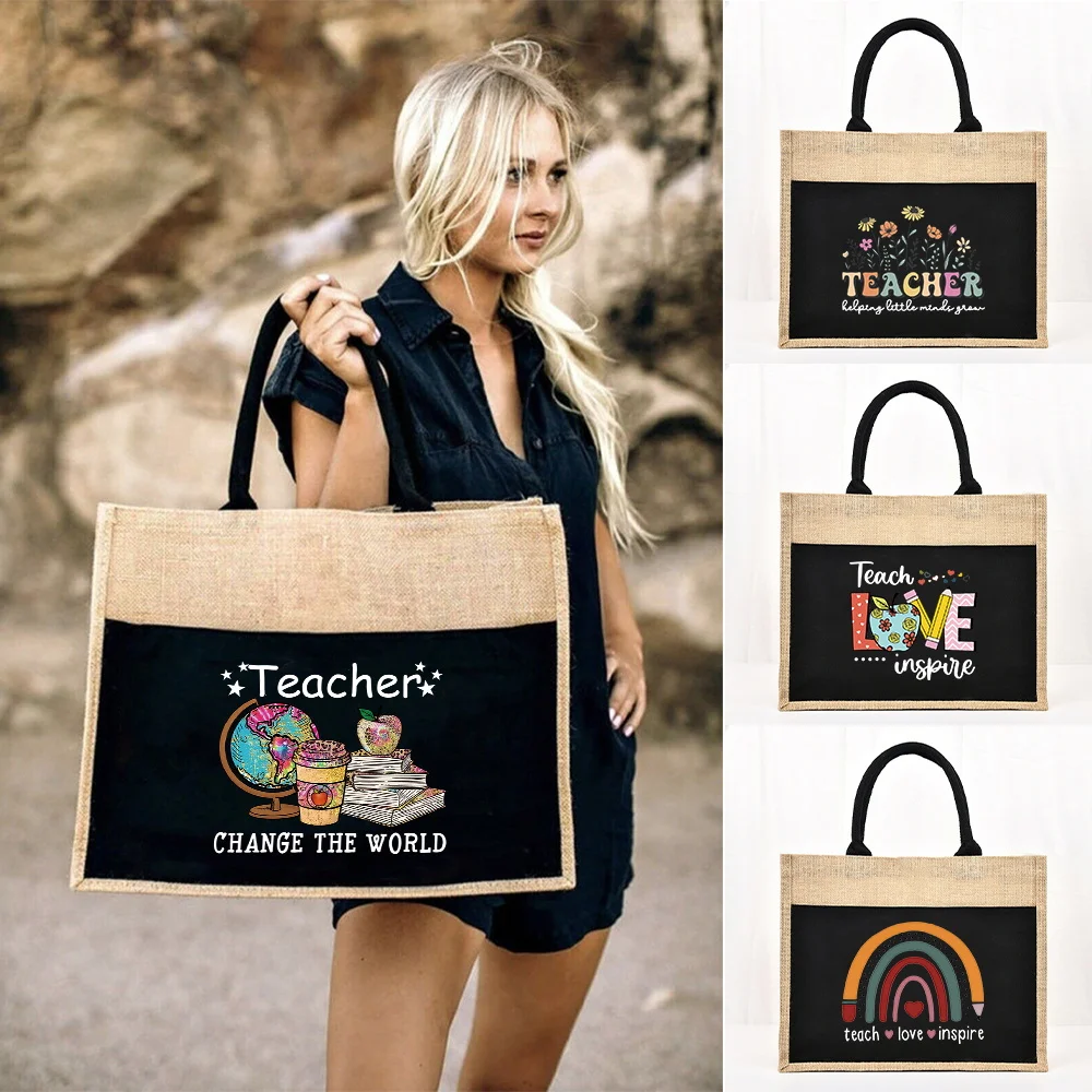 Women Bags Jute - Kadın Çantası Yeniden Kullanılabilir Jüt Alışveriş