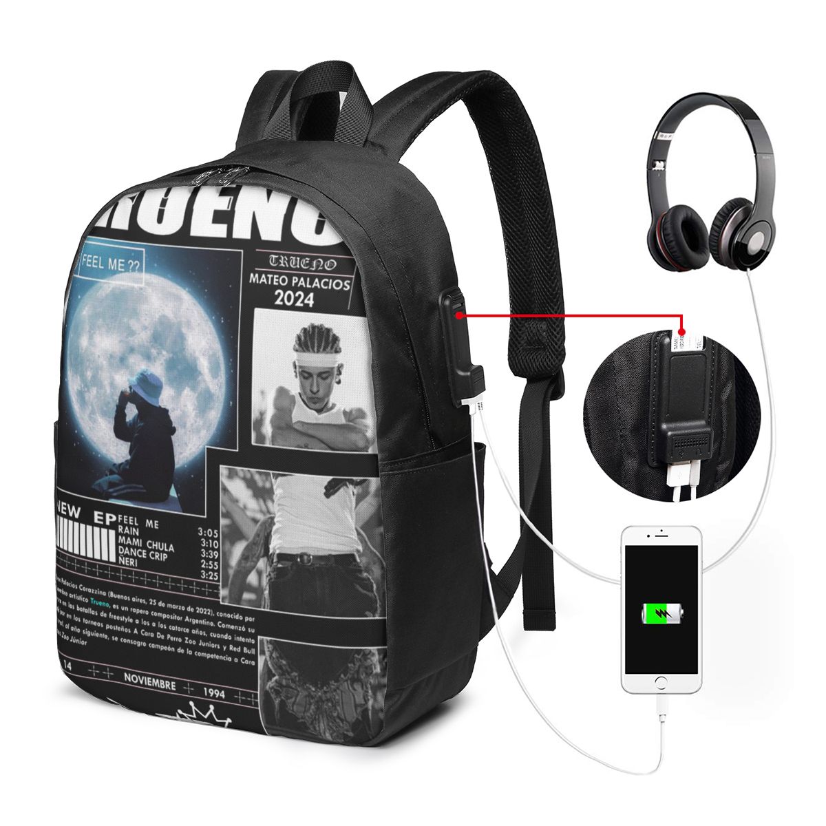 Women Bags For Travel - Komik Trueno Hip Hop Rapçi Sırt