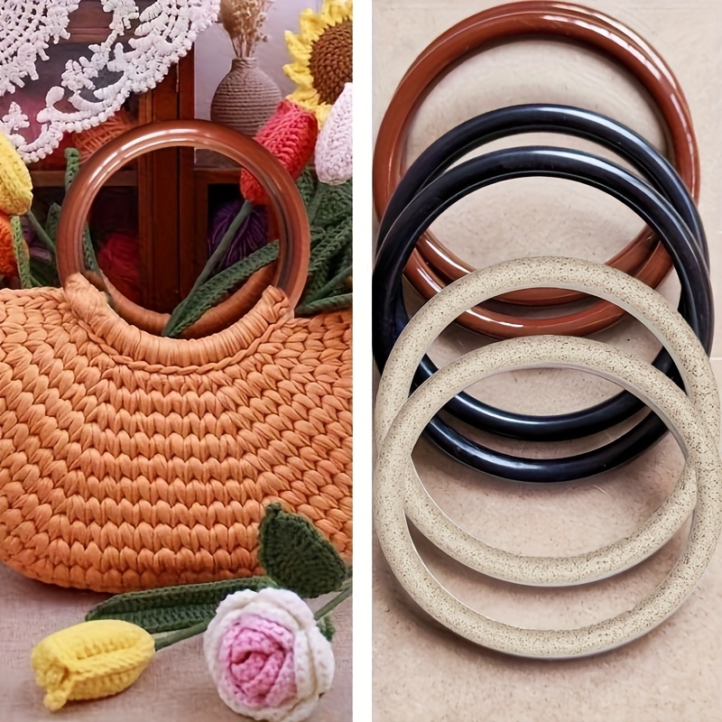 Circle Round Bag - Yuvarlak Plastik Reçine Çanta Sapları, Vintage