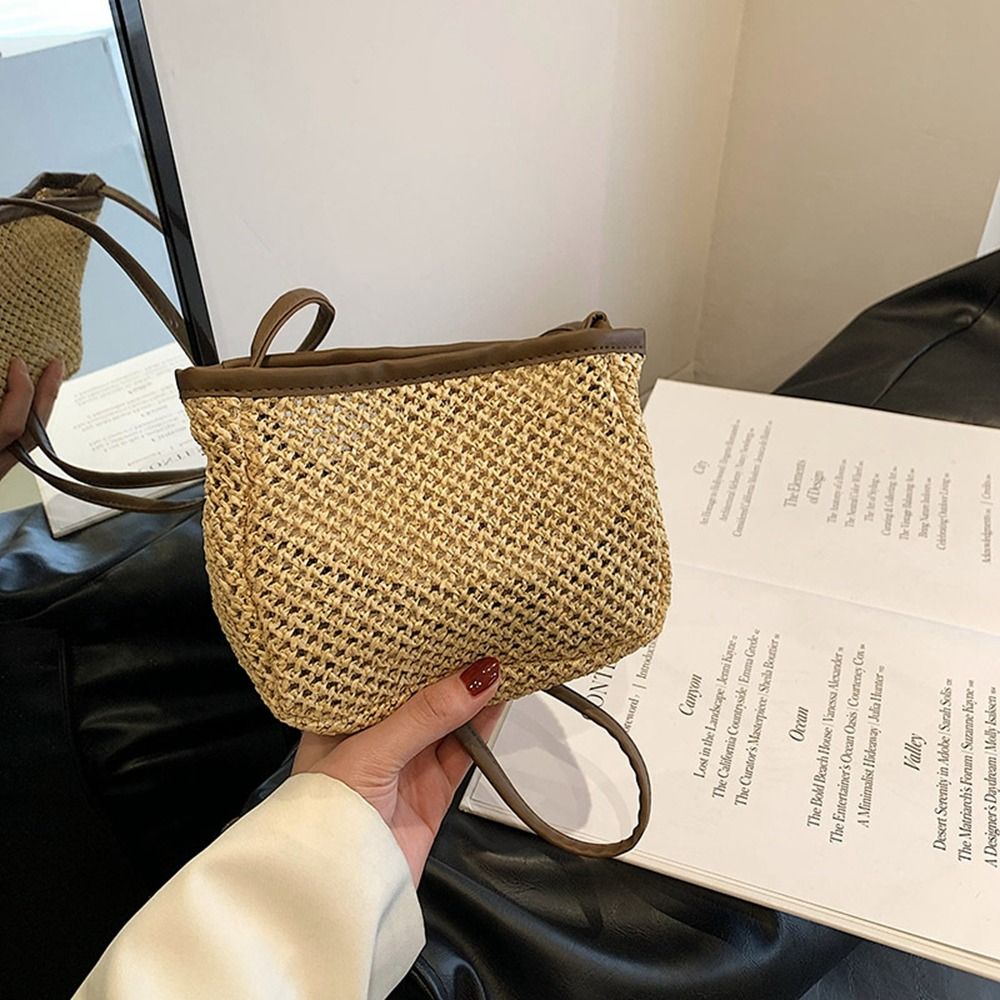 Women'S Raffia Bags - Günlük PU Deri Rafya Çanta Bohem