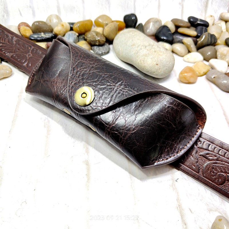 Saddle Bag Leather - Blongk gözlük durumda bel çantası hakiki