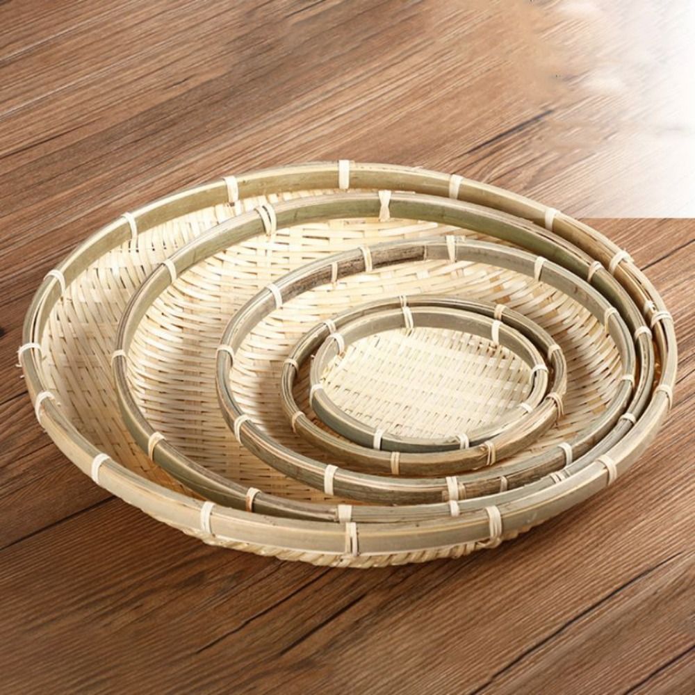 Basket Bag Wicker - El Yapımı Dokuma Bambu Tepsi Bambu