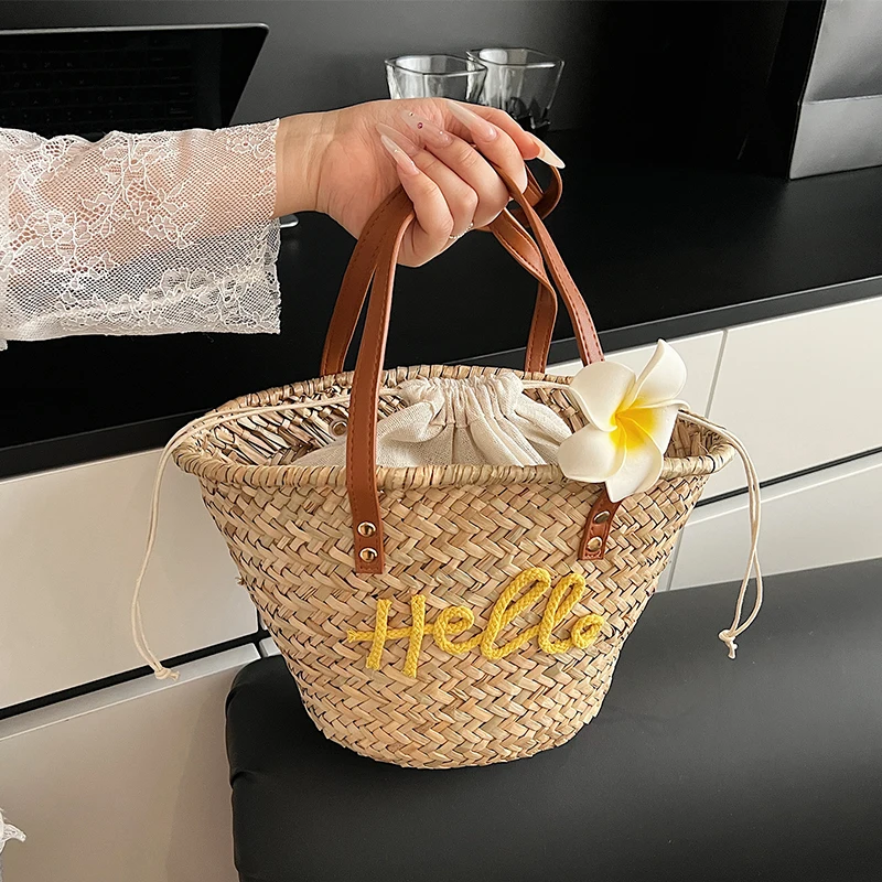 Basket Bag Wicker - Rahat Hasır Dokuma Sepet Çanta Rattan