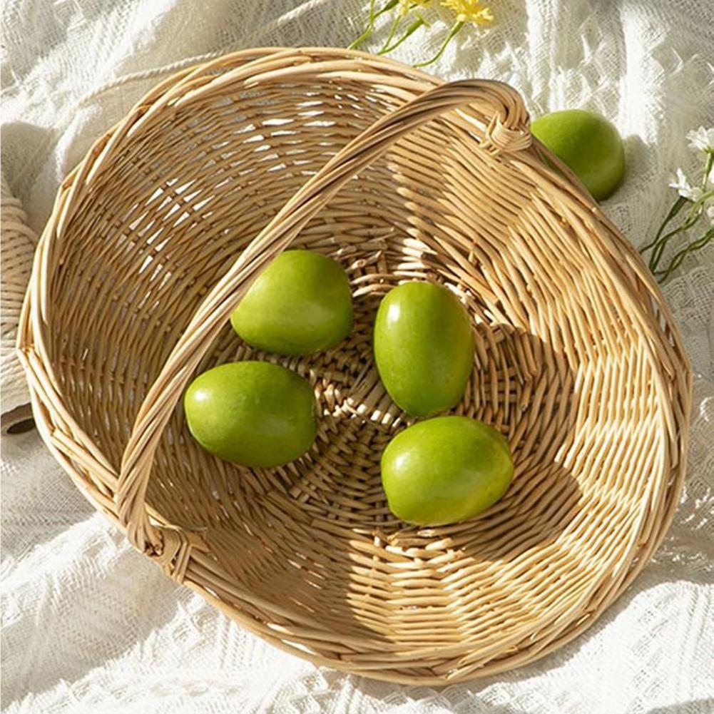 Basket Bag Wicker - Mutfak Tezgahı Düzenleyici El Dokuması Rattan