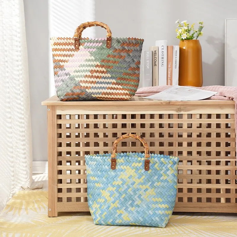 Vintage Bambu Saplı Rattan Kad - Basket Bag Wicker incelemesi ve fiyatı