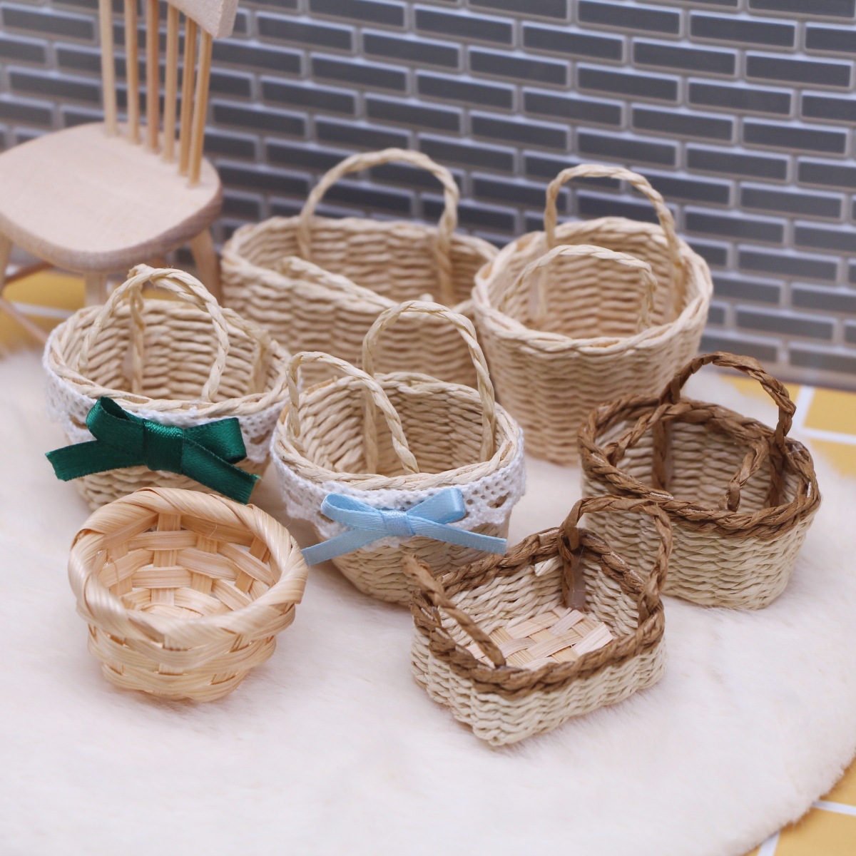 1 adet Dollhouse El Dokuma Laf - Basket Bag Wicker incelemesi ve fiyatı