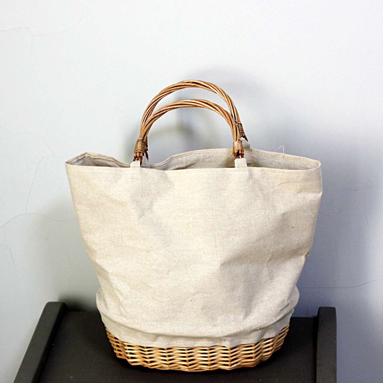 Hasır Örgülü Sepet Çanta Keten - Basket Bag Wicker incelemesi ve fiyatı