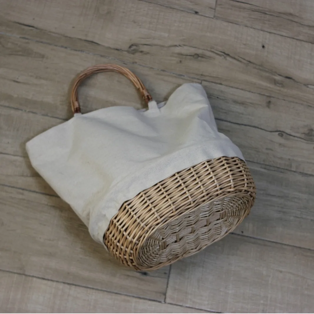 Hasır Örgülü Sepet Çanta Keten - Basket Bag Wicker incelemesi ve fiyatı