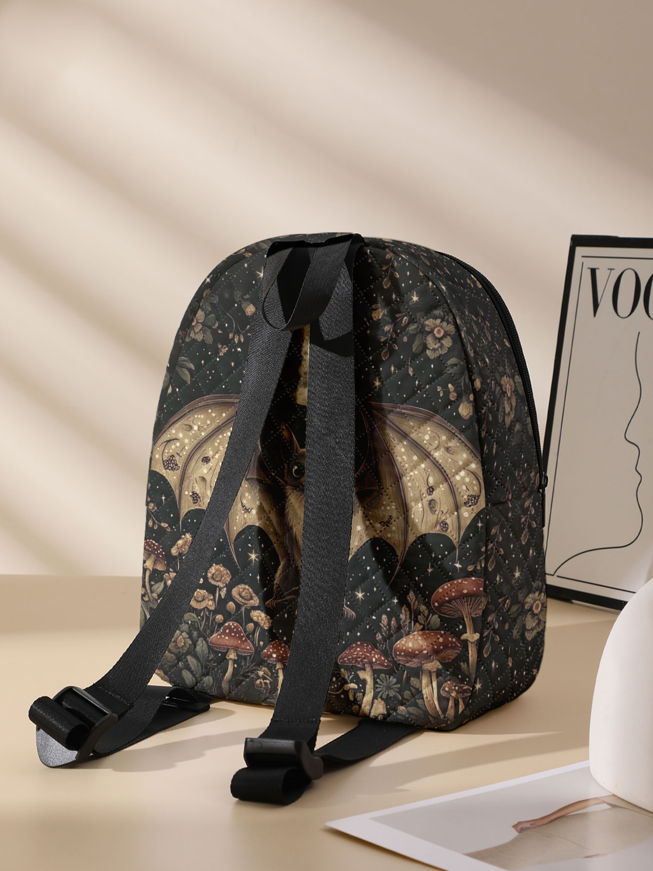 Yarasa Ay Mantarı Çiçek Desenl - Mini Backpack Women incelemesi ve fiyatı
