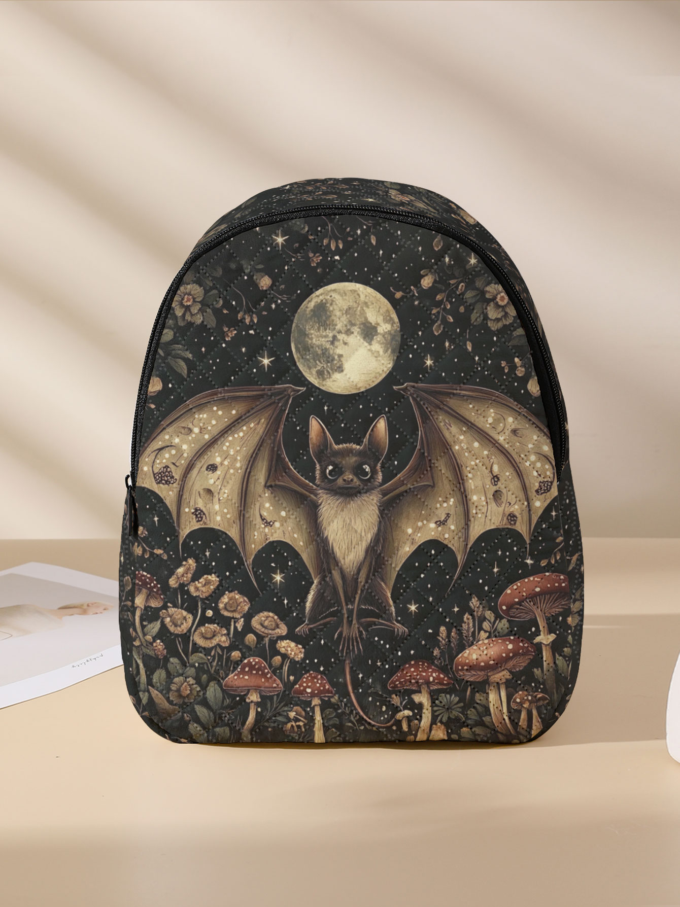 Yarasa Ay Mantarı Çiçek Desenl - Mini Backpack Women incelemesi ve fiyatı