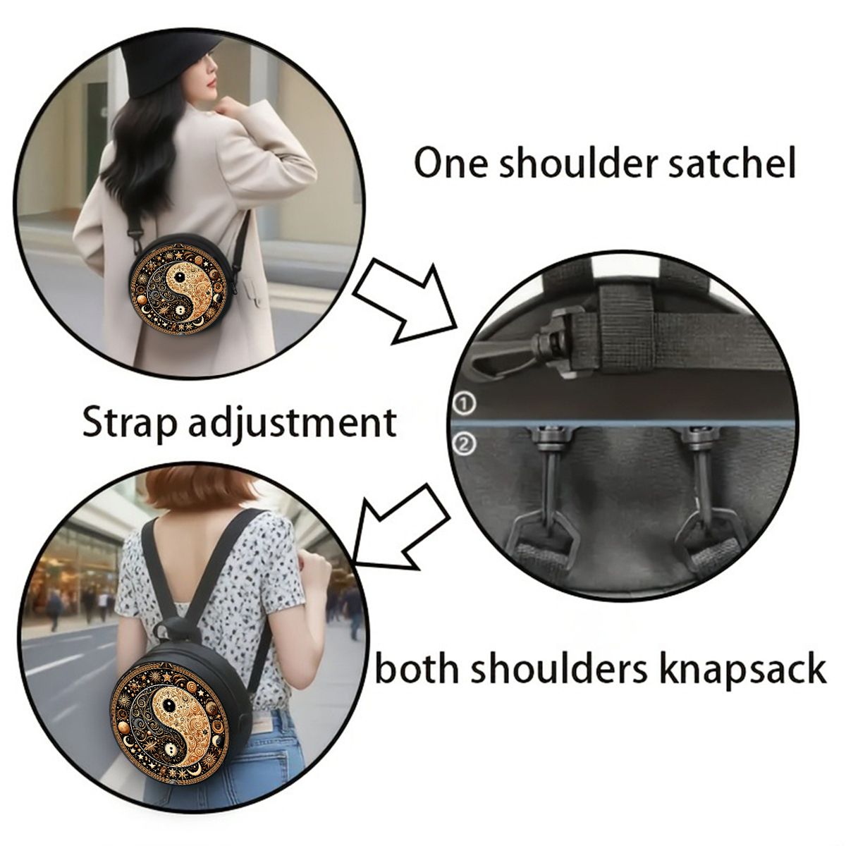 Sekiz Trigram Baskılı Kadın Yu - Circle Round Bag incelemesi ve fiyatı