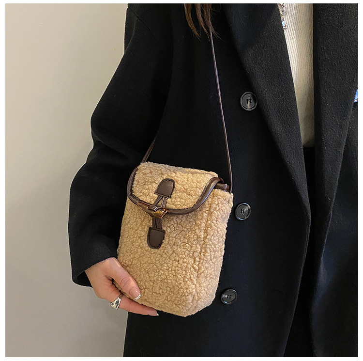 Moda Kış Kuzu Yünü Telefon Çan - Women'S Bags Cross Body incelemesi ve fiyatı