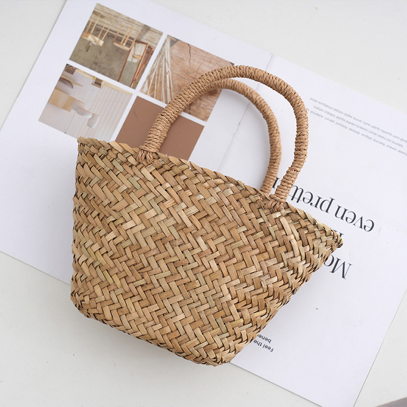 El yapımı hasır kamış örgü çan - Basket Bag Wicker incelemesi ve fiyatı